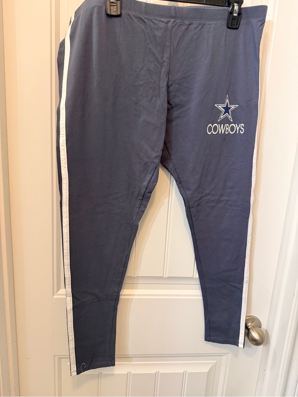 NFL Navy gray Cowboys leggings with White Side Stripes
